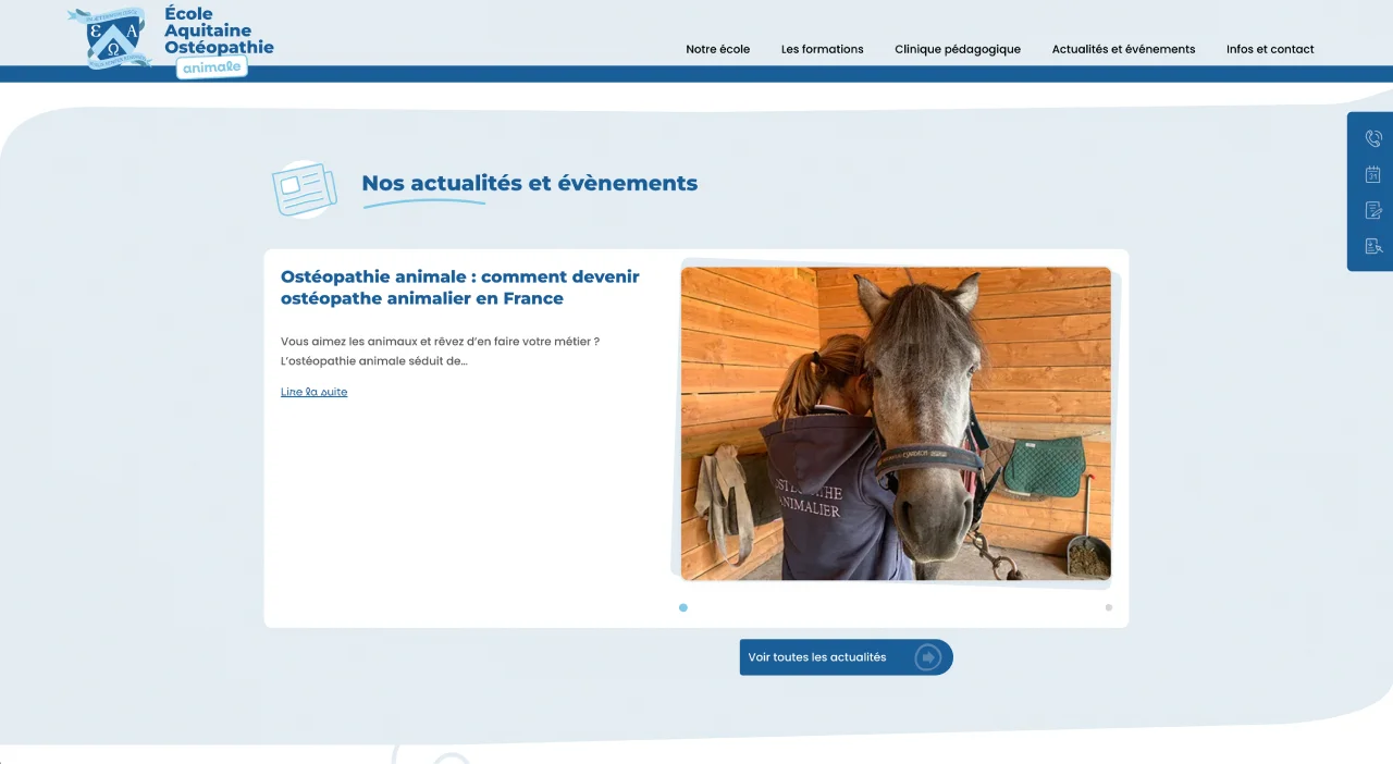 Projet École Aquitaine Ostéopathie — site internet
